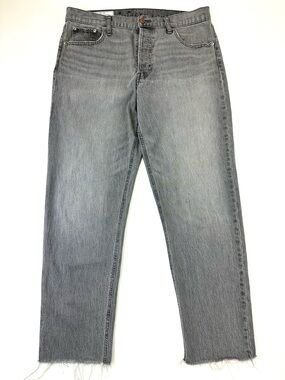 Gap Cheeky Straight Jeans High Rise Button Fly Sky Gray Grey Denim Size 16